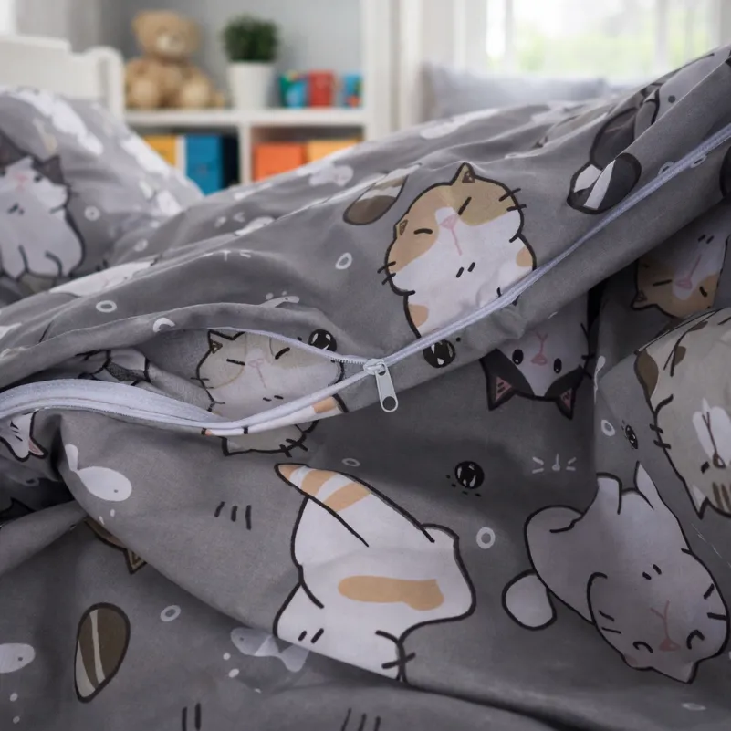 Комплект постельного белья Бязь JUNIOR 17-0665 Cream Kittens - 8