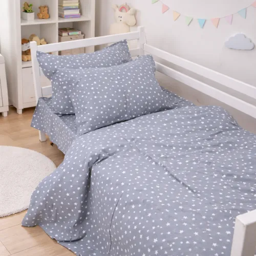 Комплект постельного белья TEENAGER Фланель 012 Grey Stars