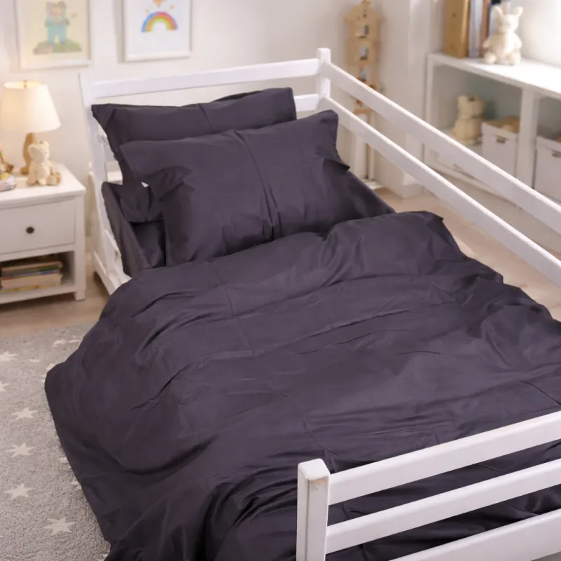 Комплект постельного белья Сатин JUNIOR Satin Light Pro 10-005 Dark Gray - 9