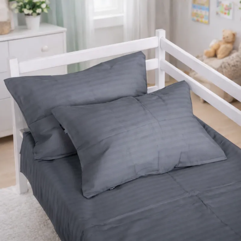 Комплект постельного белья  Бязь JUNIOR 17-0611 Stripe Black - 9