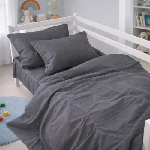 Комплект постельного белья  Бязь JUNIOR 17-0611 Stripe Black