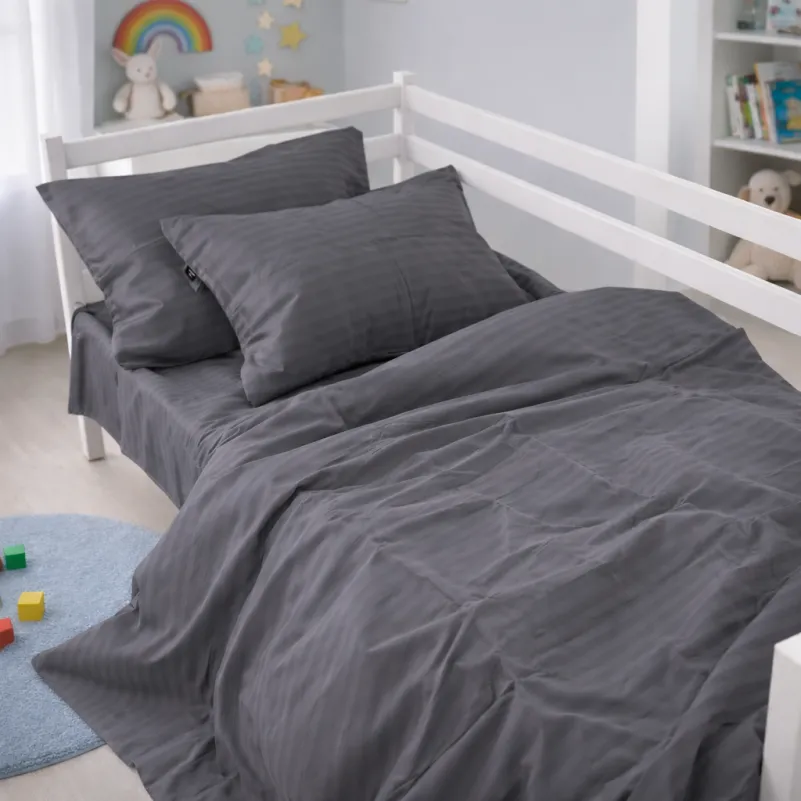 Комплект постельного белья  Бязь JUNIOR 17-0611 Stripe Black