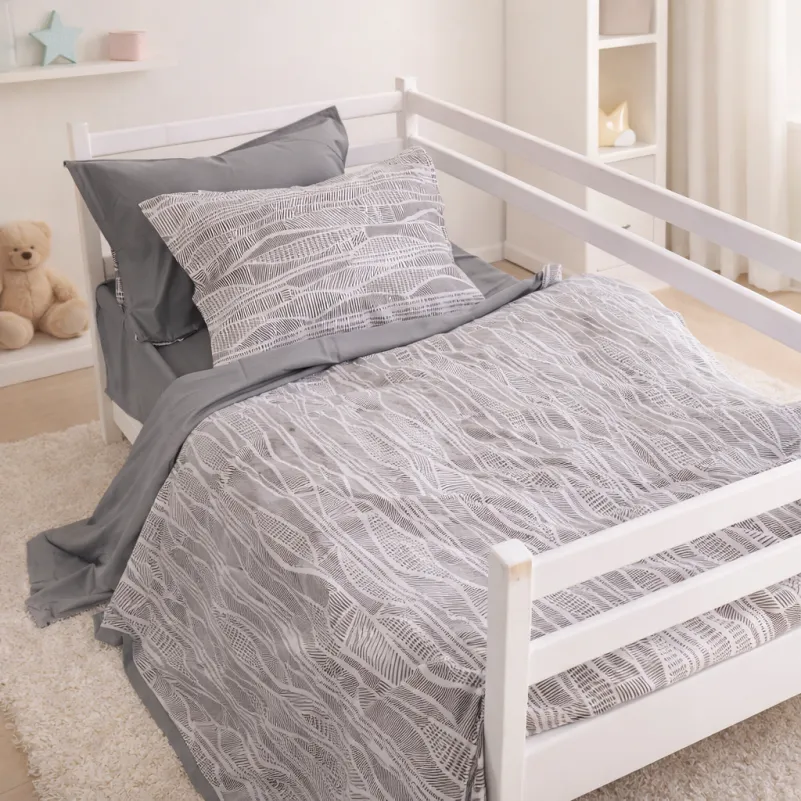 Комплект постільної білизни Сатин JUNIOR 22-1411 Lines of Nature - 5