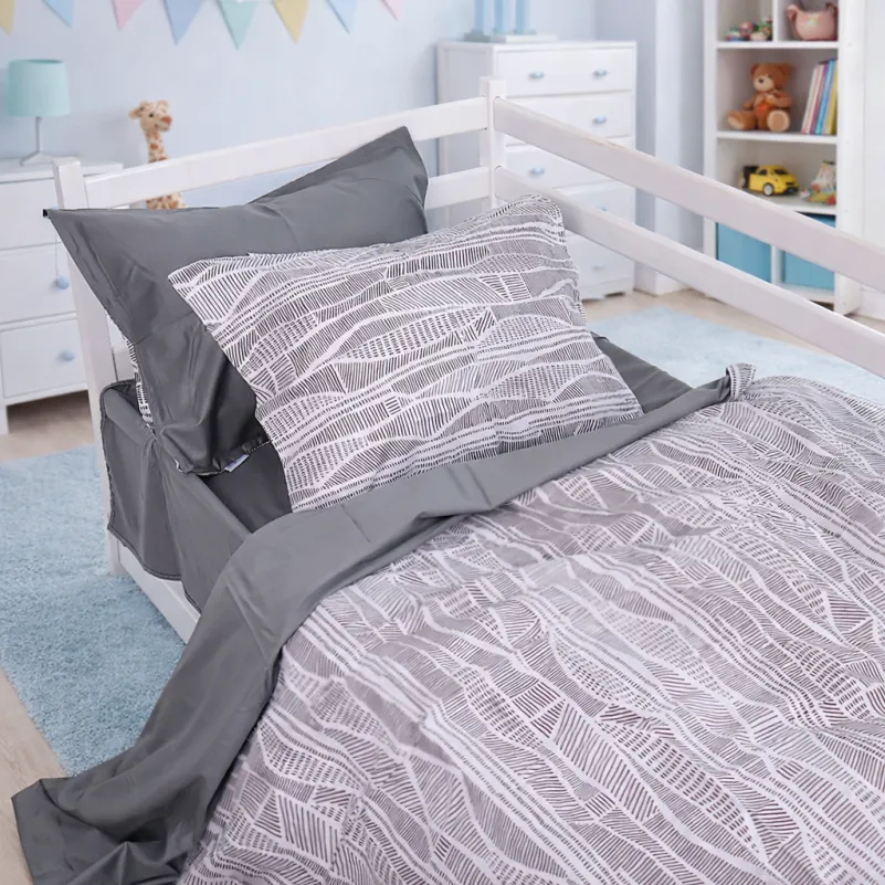 Комплект постільної білизни Сатин JUNIOR 22-1411 Lines of Nature