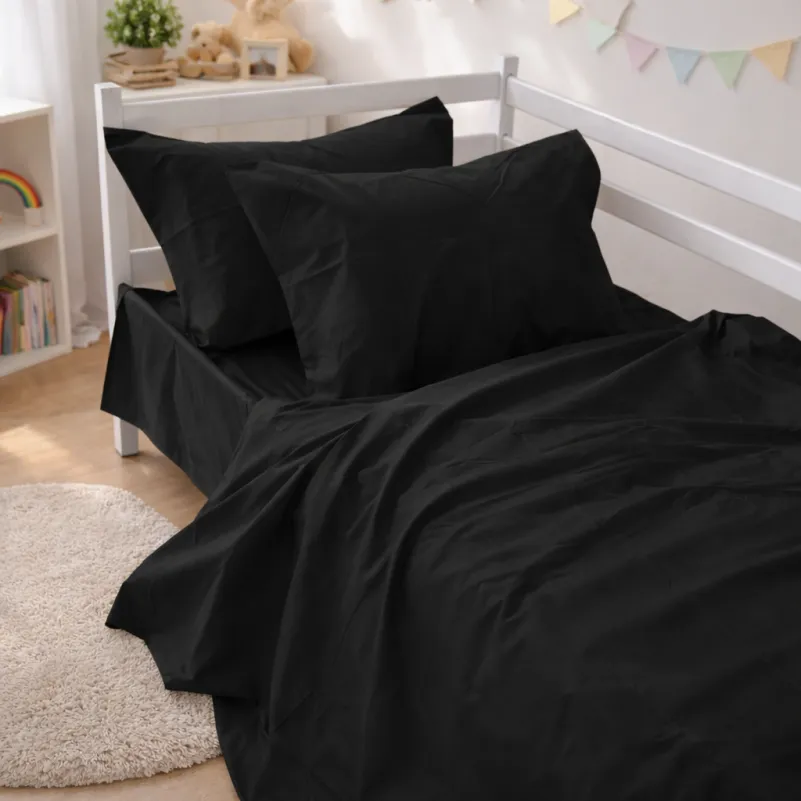 Комплект постельного белья Сатин JUNIOR Satin Light Pro 10-006 Black - 7