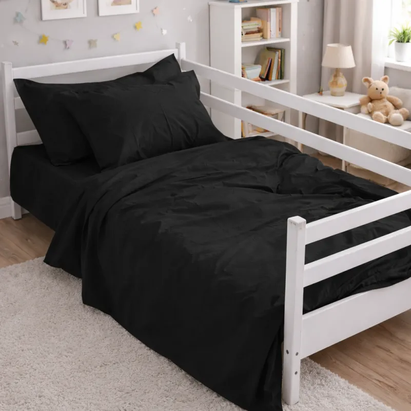 Комплект постельного белья Сатин JUNIOR Satin Light Pro 10-006 Black