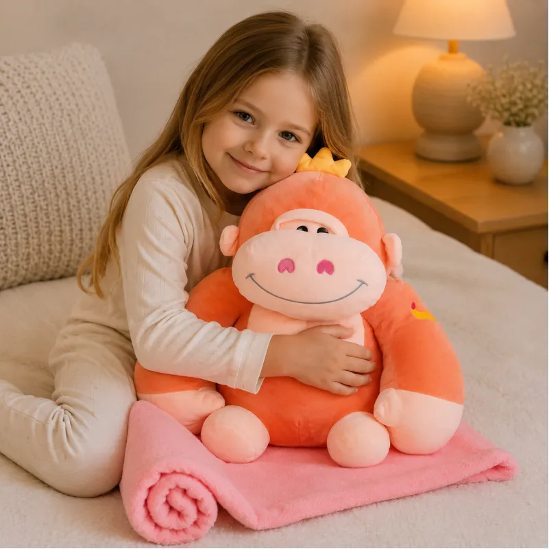 Плед+подушка дитячі №1071 Monkey Peach - 1