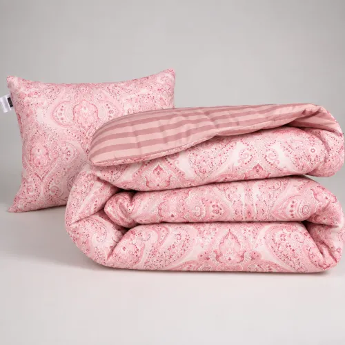Подушка шовкова №325 Сolor Fun Line 17-0770 Powder Paisley White Silk (середня) - 3
