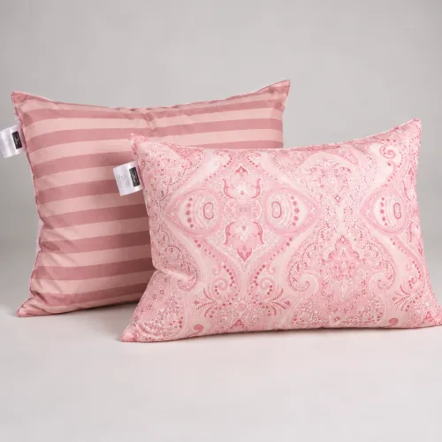 Подушка шовкова №325 Сolor Fun Line 17-0770 Powder Paisley White Silk (середня) - 2