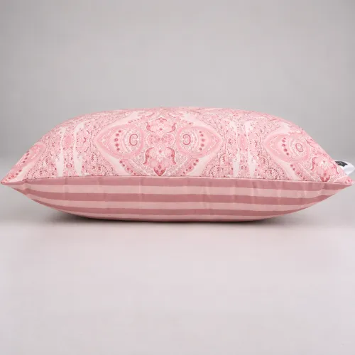 Подушка шовкова №325 Сolor Fun Line 17-0770 Powder Paisley White Silk (середня) - 4