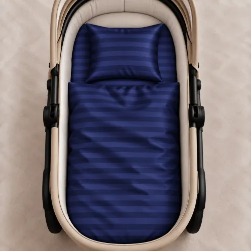 Комплект постельного белья в коляску 60*80 Satin Jacquard Blu sea - 2