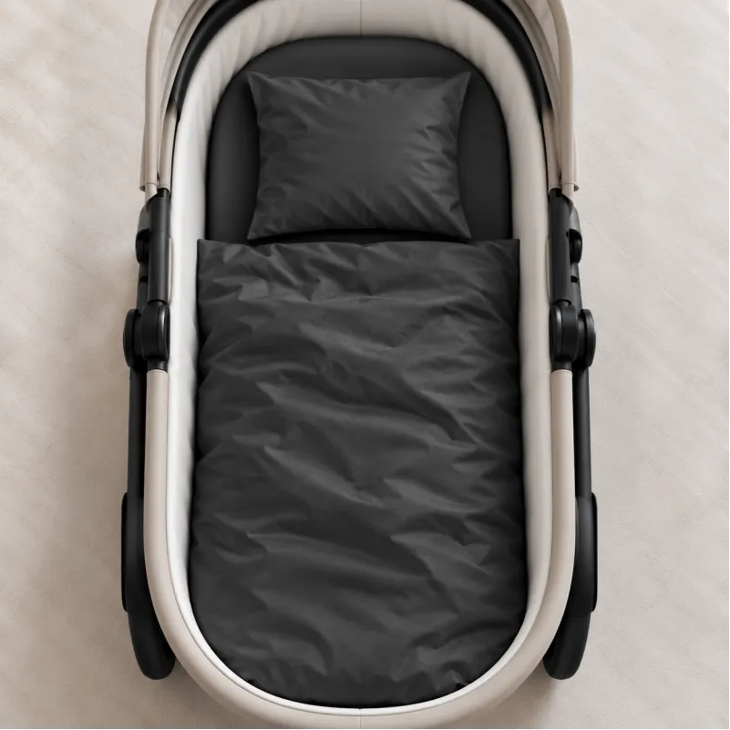 Комплект постельного белья в коляску 60*80 Satin Light Pro 10-005 Dark Gray - 1