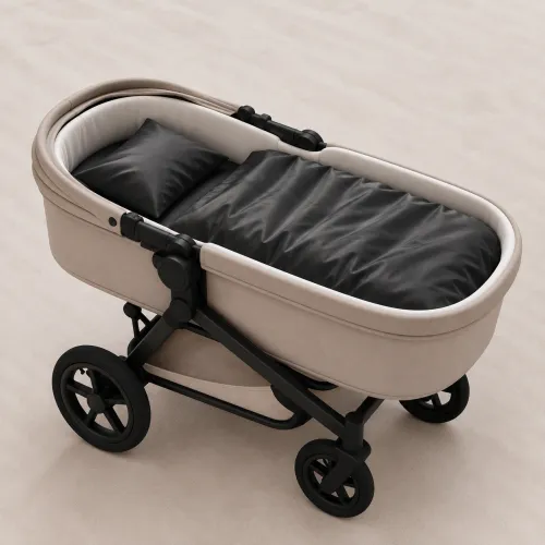 Комплект постельного белья в коляску 60*80 Satin Light Pro 10-005 Dark Gray - 1