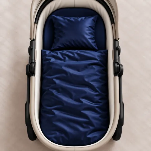 Комплект постельного белья в коляску 60*80 Satin Light Pro 10-011 Dark Blue - 2