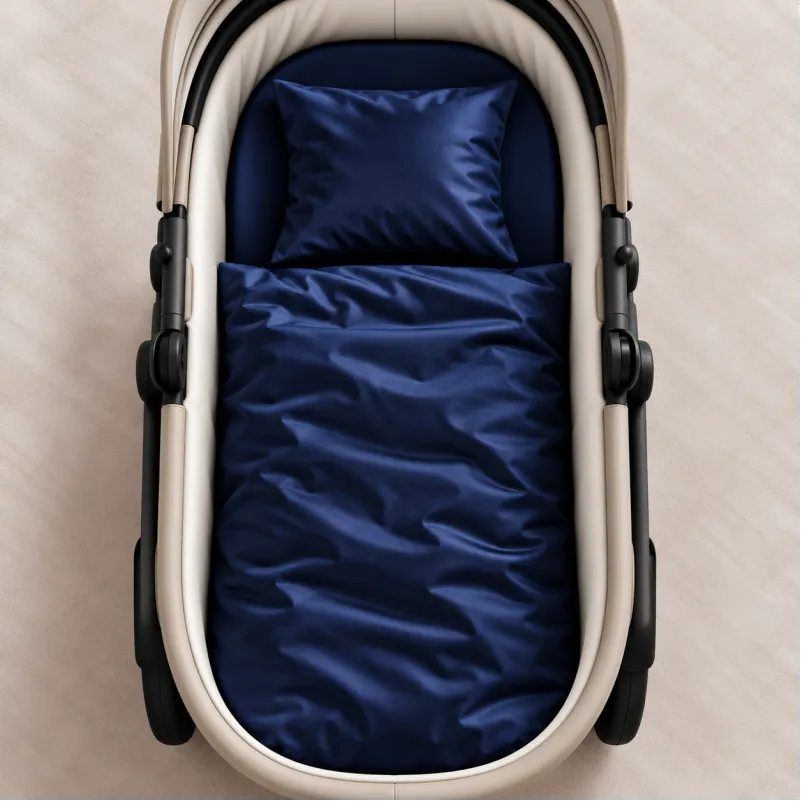 Комплект постельного белья в коляску 60*80 Satin Light Pro 10-011 Dark Blue - 1