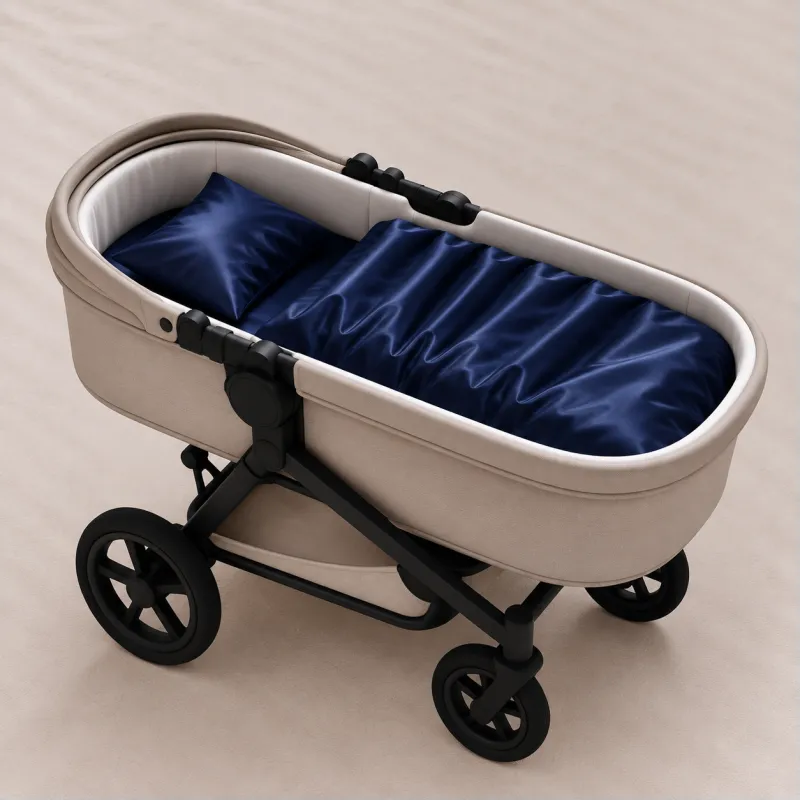 Комплект постельного белья в коляску 60*80 Satin Light Pro 10-011 Dark Blue