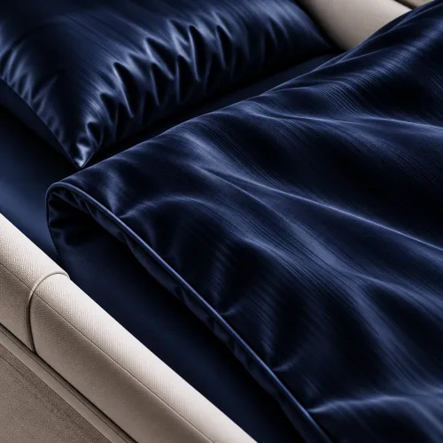 Комплект постельного белья в коляску 60*80 Satin Light Pro 10-011 Dark Blue - 3