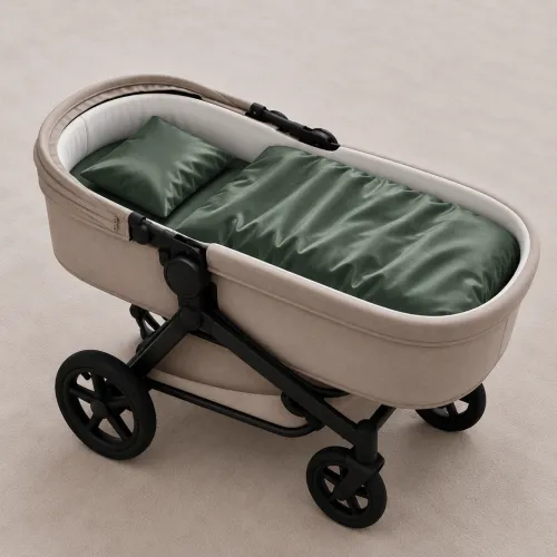 Комплект постельного белья в коляску 60*80 Satin Light Pro 10-017 Green Olive - 1