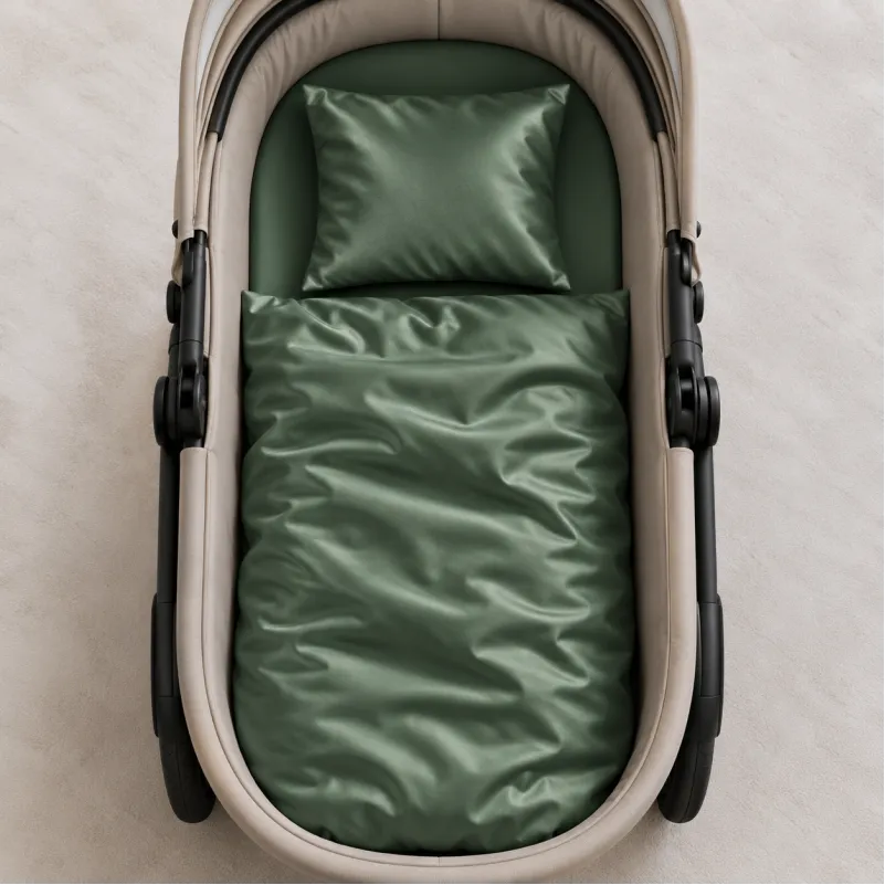 Комплект постельного белья в коляску 60*80 Satin Light Pro 10-017 Green Olive - 1