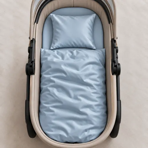 Комплект постельного белья в коляску 60*80 Satin Light Pro 10-019 Gray-blue - 2
