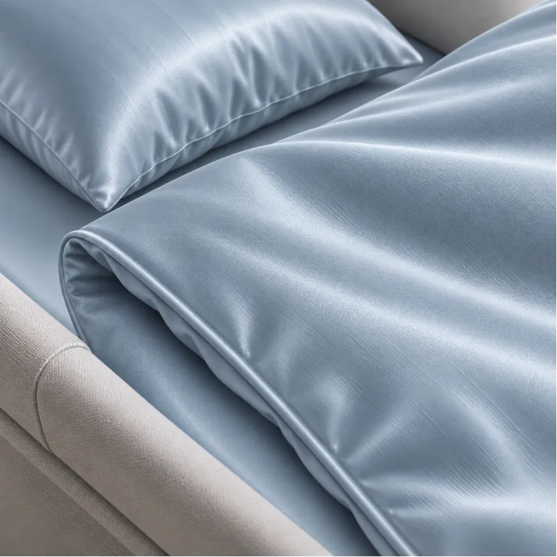 Комплект постельного белья в коляску 60*80 Satin Light Pro 10-019 Gray-blue - 3