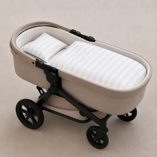 Комплект постельного белья в коляску 60*80 Satin Stripe 30-0001 White - 1