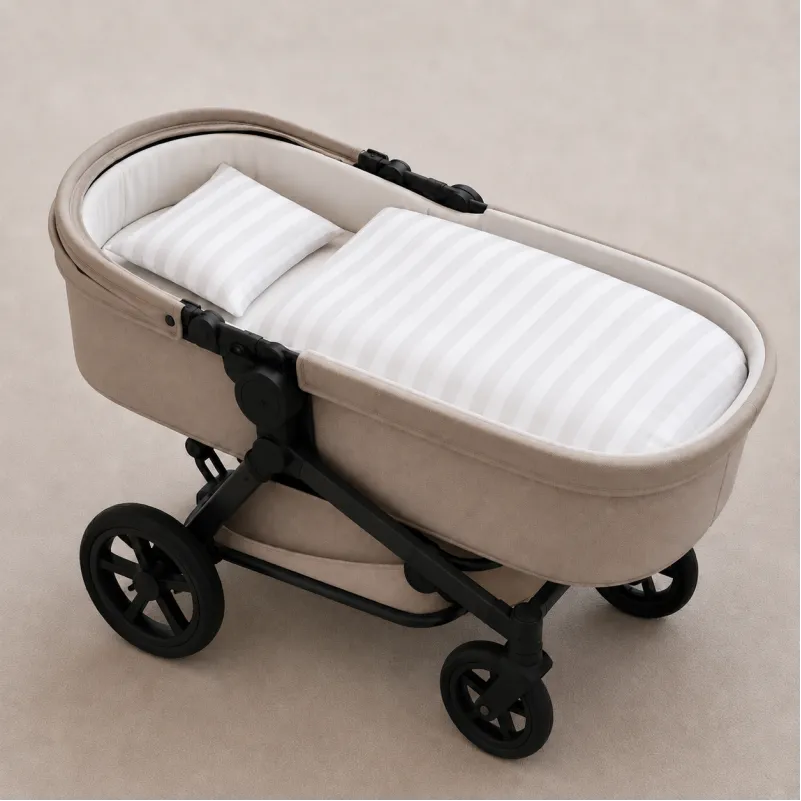 Комплект постельного белья в коляску 60*80 Satin Stripe 30-0001 White