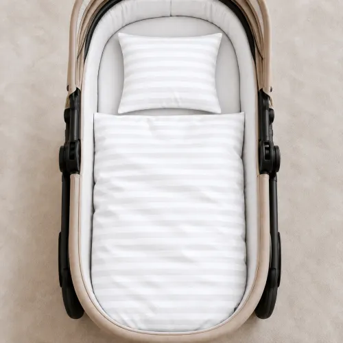 Комплект постельного белья в коляску 60*80 Satin Stripe 30-0001 White - 2
