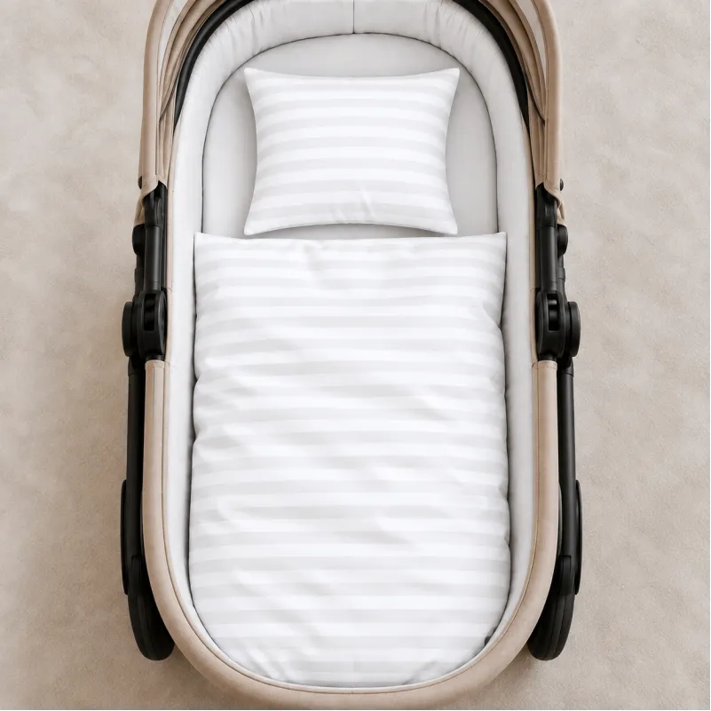 Комплект постельного белья в коляску 60*80 Satin Stripe 30-0001 White - 1