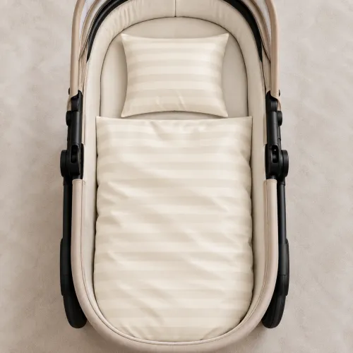 Комплект постельного белья в коляску 60*80 Satin Stripe 30-0002 Soft Yellow - 2