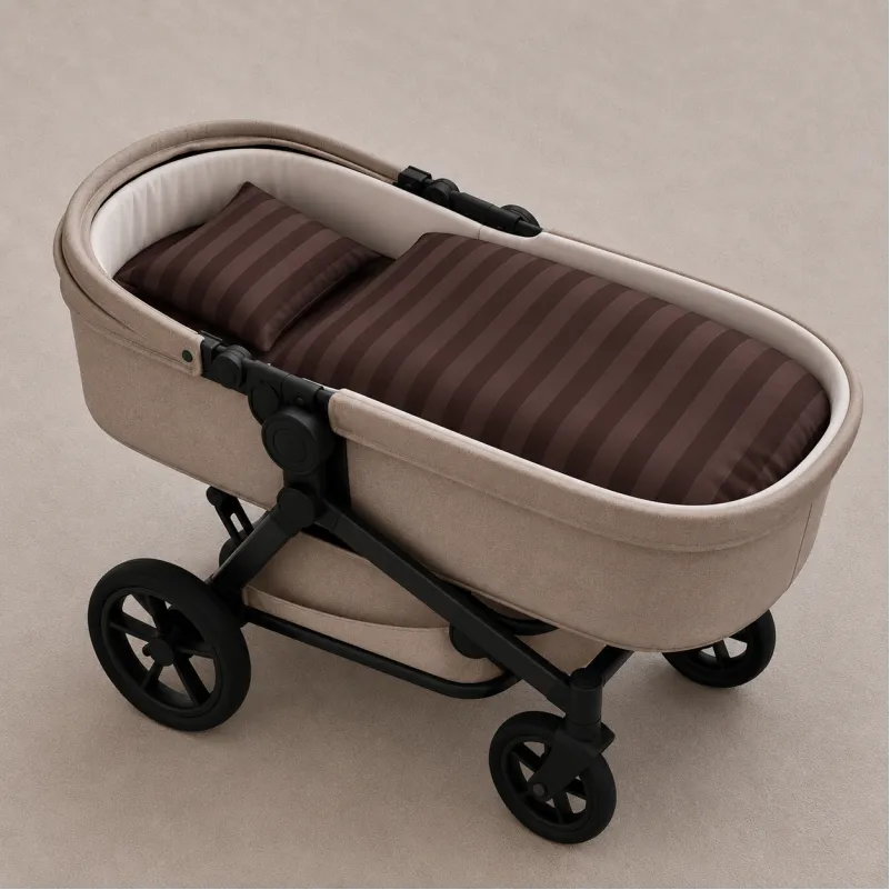 Комплект постельного белья в коляску 60*80 Satin Stripe 30-0006 Dark Brown