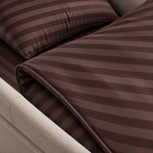 Комплект постельного белья в коляску 60*80 Satin Stripe 30-0006 Dark Brown - 4