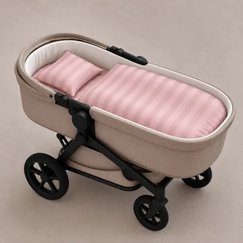 Комплект постельного белья в коляску 60*80 Satin Stripe 30-0007 Pink - 1