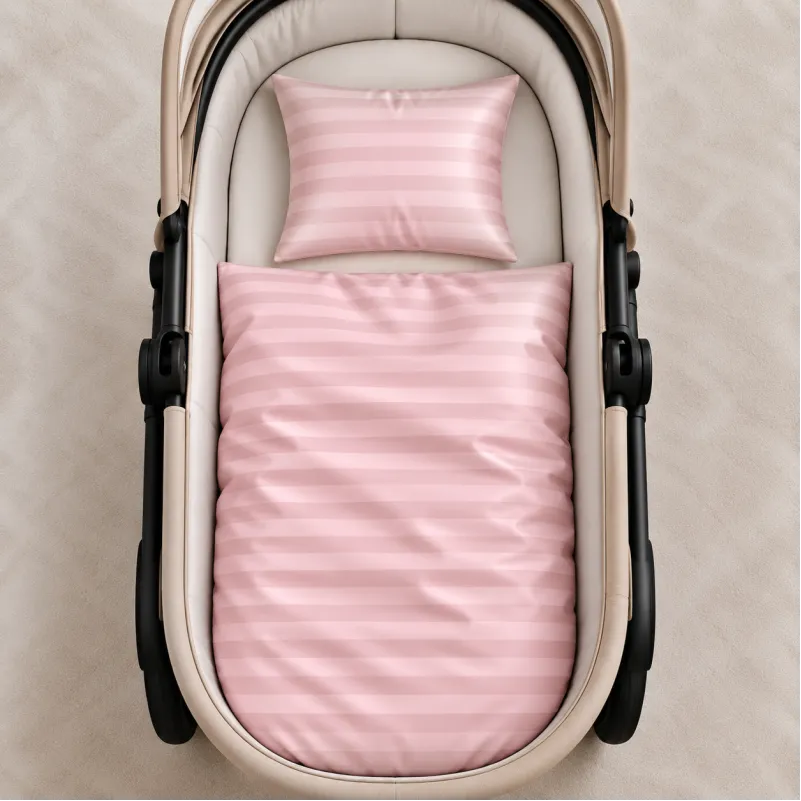 Комплект постельного белья в коляску 60*80 Satin Stripe 30-0007 Pink - 1
