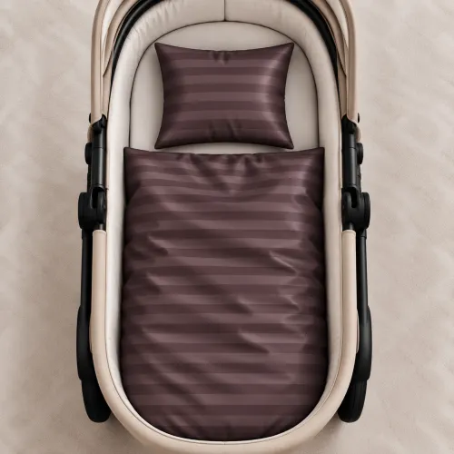Комплект постельного белья в коляску 60*80 Satin Stripe 30-0008 Smoky Pink - 2
