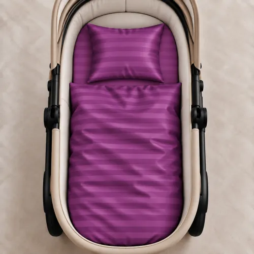 Комплект постельного белья в коляску 60*80 Satin Stripe 30-0009 Purple - 2