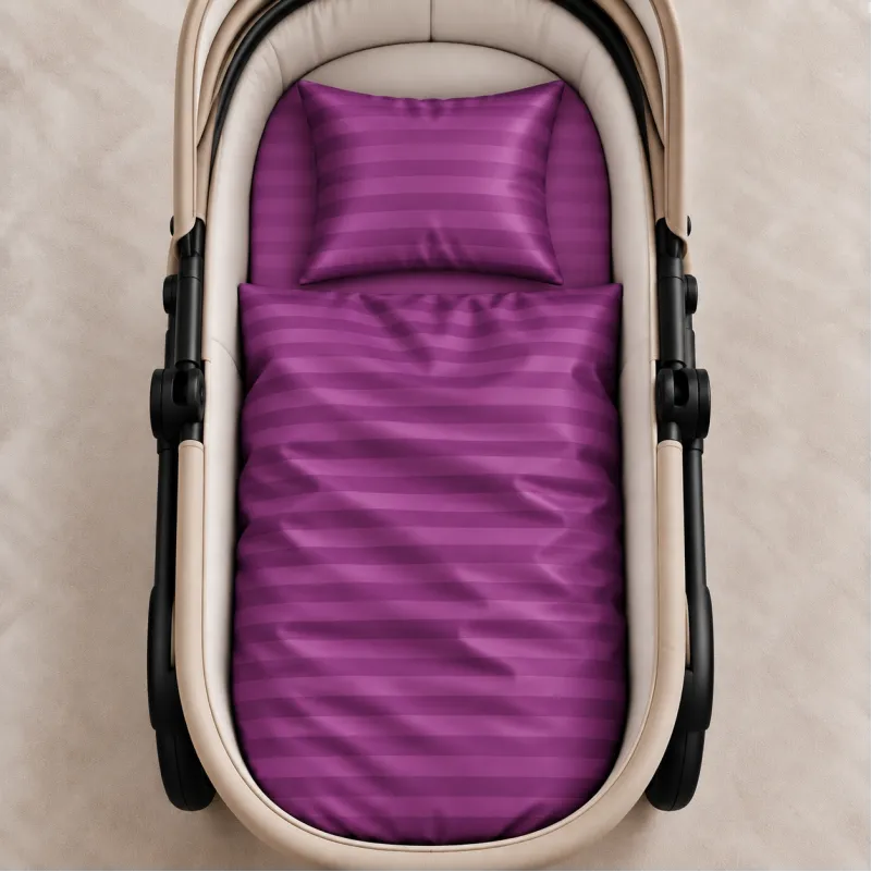 Комплект постельного белья в коляску 60*80 Satin Stripe 30-0009 Purple - 1