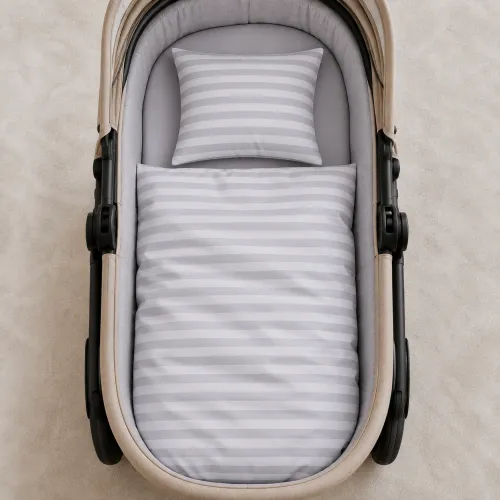 Комплект постельного белья в коляску 60*80 Satin Stripe 30-0010 Light Gray - 2