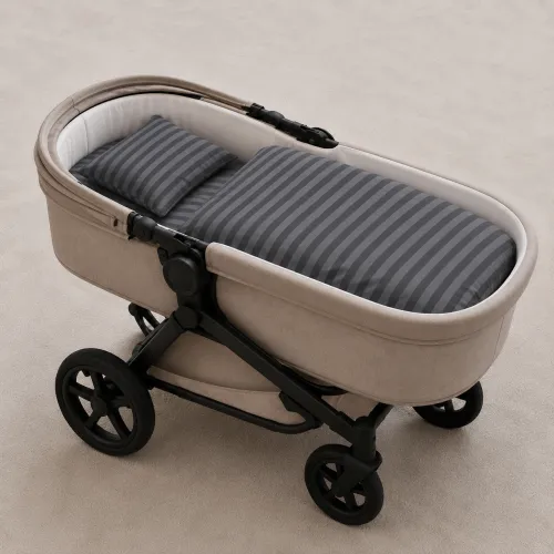 Комплект постельного белья в коляску 60*80 Satin Stripe 30-0012 Dark Gray - 1