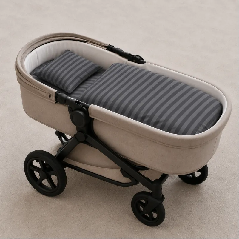 Комплект постельного белья в коляску  60*80 Satin Stripe 30-0012 Dark Gray