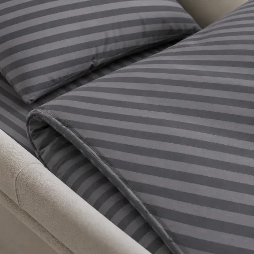 Комплект постельного белья в коляску 60*80 Satin Stripe 30-0012 Dark Gray - 4