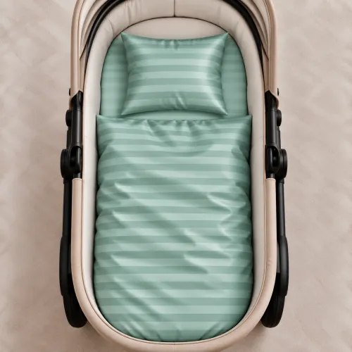 Комплект постельного белья в коляску 60*80 Satin Stripe 30-0013 Azure - 2