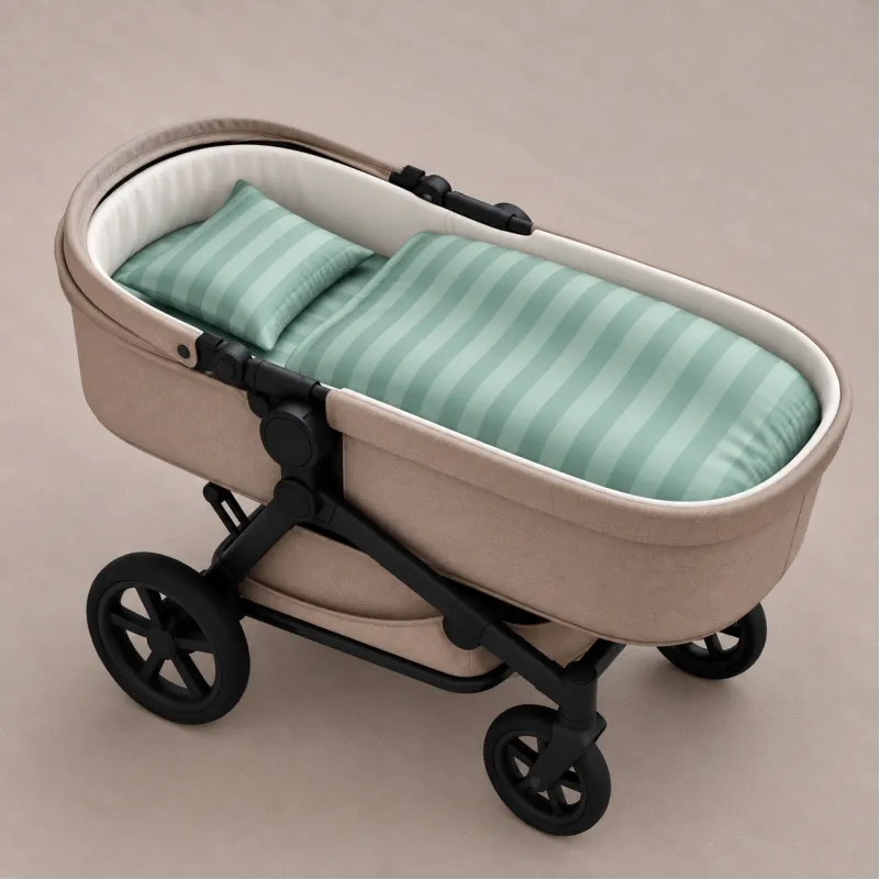 Комплект постельного белья в коляску 60*80 Satin Stripe 30-0015 Green Wave