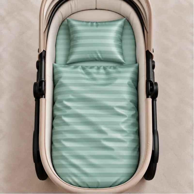 Комплект постельного белья в коляску 60*80 Satin Stripe 30-0015 Green Wave - 1