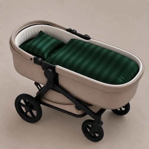 Комплект постельного белья в коляску 60*80 Satin Stripe 30-0017 Green - 1