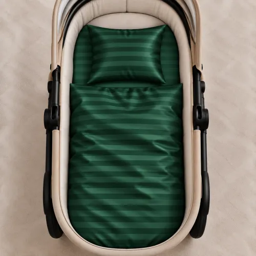 Комплект постельного белья в коляску 60*80 Satin Stripe 30-0017 Green - 2