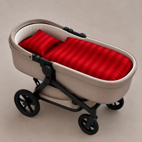 Комплект постельного белья в коляску 60*80 Satin Stripe 30-0018 Red - 1