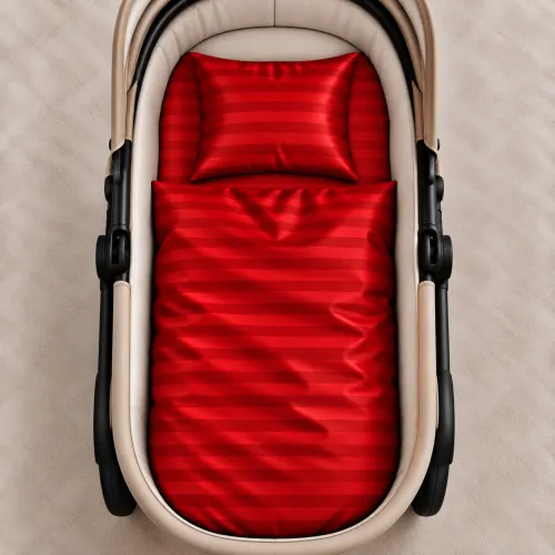 Комплект постельного белья в коляску 60*80 Satin Stripe 30-0018 Red - 2