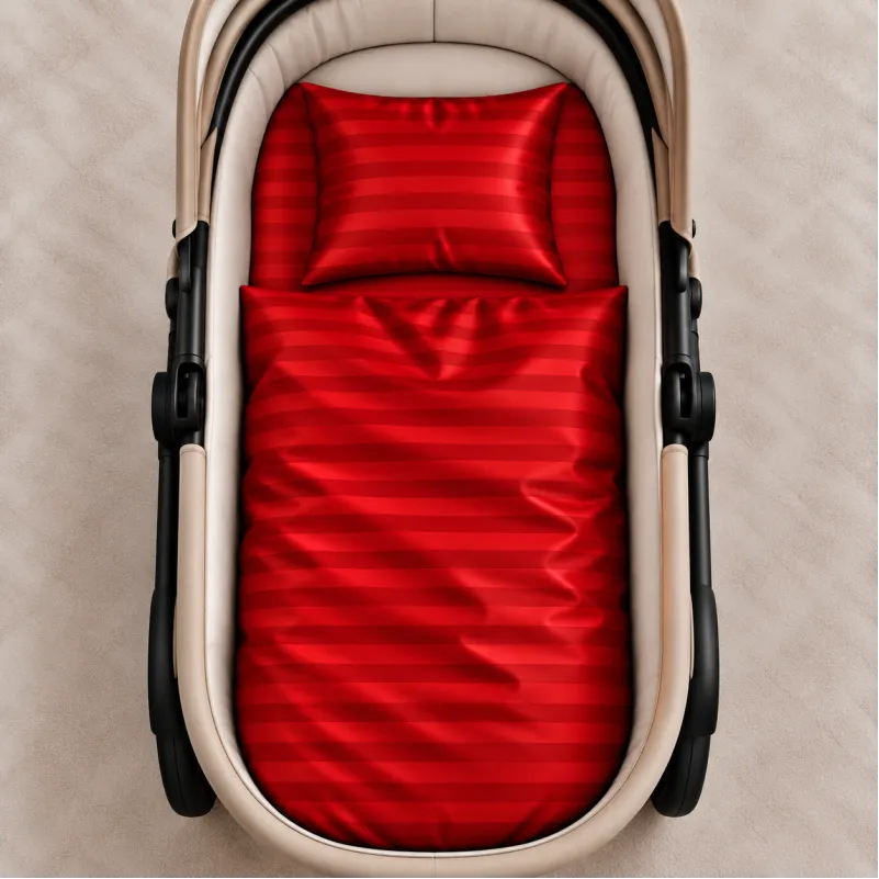 Комплект постельного белья в коляску  60*80 Satin Stripe 30-0018 Red - 1