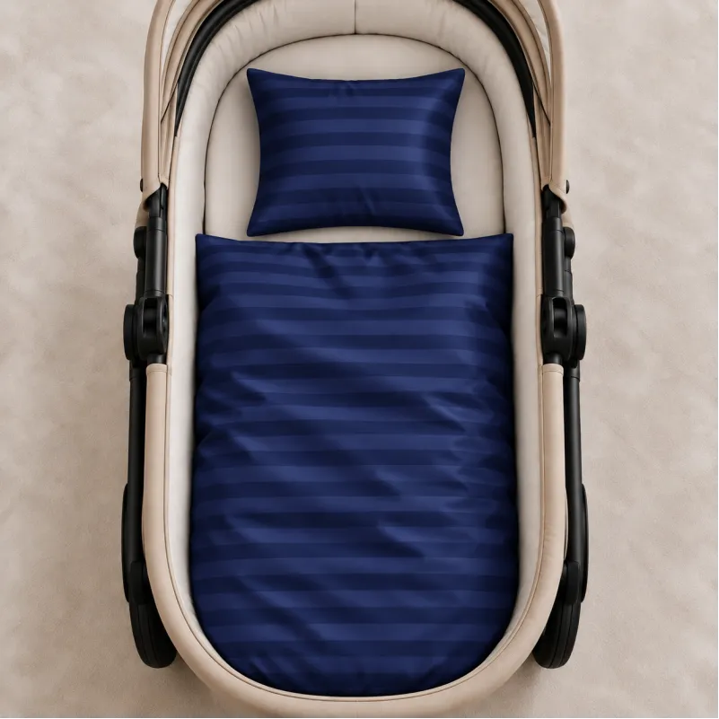 Комплект постельного белья в коляску  60*80 Satin Stripe 30-0020 Smoky Blue - 1
